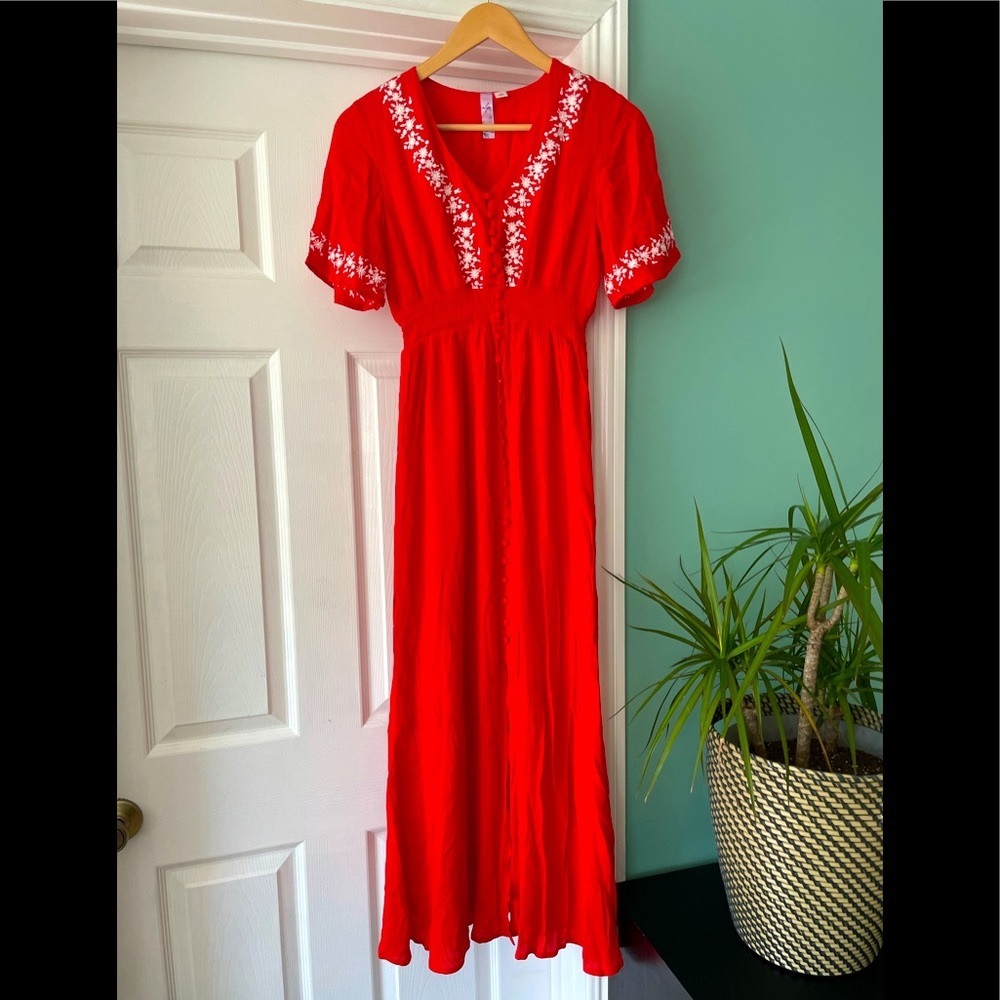 Francesca’s Collections Red maxi dress